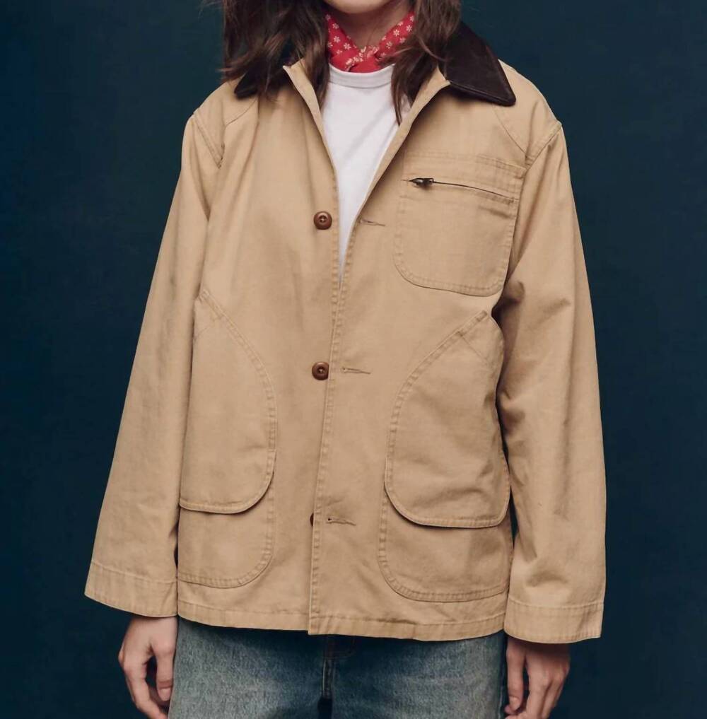 NEW THE GREAT. the barn jacket in khaki